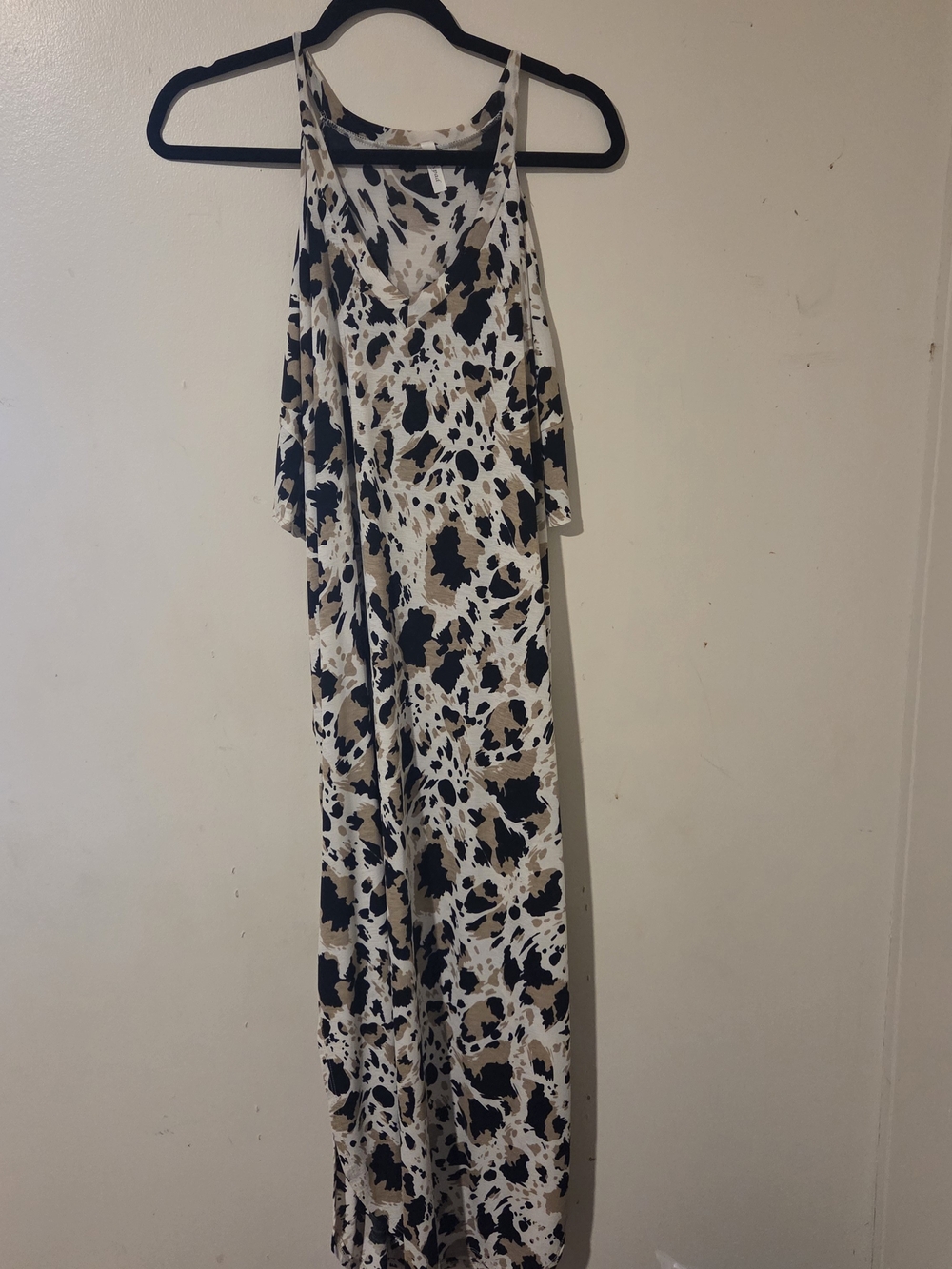 Lilypad Black, White & Brown Printed Maxi Dress Medium